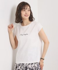 ITS’ DEMO/【接触冷感／洗濯機OK】刺繍×パール調ロゴフレンチT/508325214