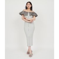 ROYAL PARTY/ロイヤルパーティー ROYAL PARTY オフショルドッキングダブルZIPニットタイトワンピース/508326164