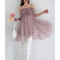 ROYAL PARTY/ロイヤルパーティー ROYAL PARTY ラメシアーボリュームフリルキャミチュニック/508326169