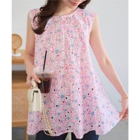 KOBE LETTUCE/コウベレタス KOBE LETTUCE バックリボンAライン フラワー柄ブラウス [C7563]/508326178