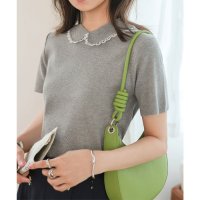 KOBE LETTUCE/コウベレタス KOBE LETTUCE ピコレースポロニット半袖トップス [N1192]/508326190