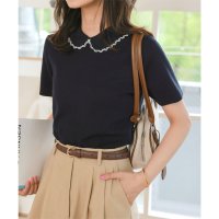 KOBE LETTUCE/コウベレタス KOBE LETTUCE ピコレースポロニット半袖トップス [N1192]/508326190