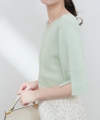 NICE CLAUP/OLIVE des OLIVE OUTLET/【natural couture】前後２ＷＡＹピンタック切替袖シンプルニット/508326227