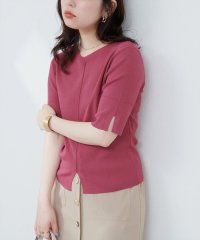 NICE CLAUP/OLIVE des OLIVE OUTLET/【natural couture】前後２ＷＡＹピンタック切替袖シンプルニット/508326227