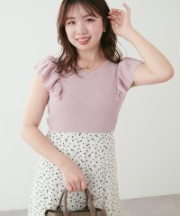 NICE CLAUP/OLIVE des OLIVE OUTLET/【natural couture】フリル袖ニットドッキングワンピー/508326231