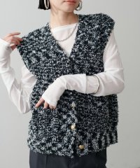 NICE CLAUP/OLIVE des OLIVE OUTLET/【LARUTA】ツイードニットＶ開きジレ/508326235
