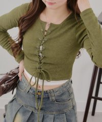 NICE CLAUP/OLIVE des OLIVE OUTLET/【WEB限定】ピグメント風レースupテレコ/508326237