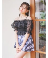 Resort Island/オーガンジー×オフショル水着 スイムウェア 3点セット/508326637