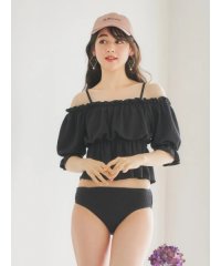 Resort Island/ジャガード×オフショル水着 スイムウェア 3点セット/508326638