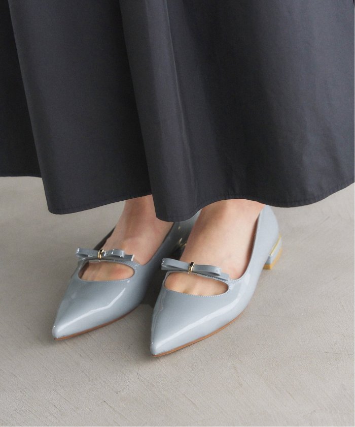 【LE TALON（ルタロン）】 ポイントダブルリボンフラット グレー アウトレット ショップ 通販ファッション - 【LE TALON