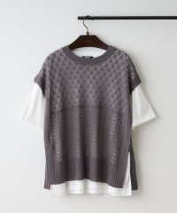 NICE CLAUP/OLIVE des OLIVE OUTLET/新色登場【お得なセットitem】透かしベスト+TシャツSET/508120036