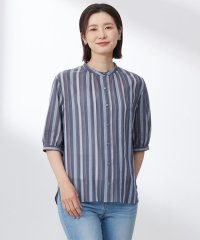 J.PRESS LADIES（LARGE SIZE）/【洗える】ランダムストライプ ブラウス/508210686