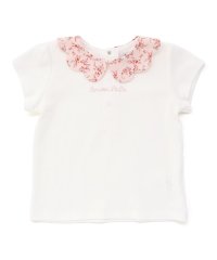 BeBe/【お揃い】フラワープリントスカラップ襟半袖針抜きTシャツ(80~100cm)/508284475