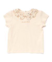 BeBe/【お揃い】フラワープリントスカラップ襟半袖針抜きTシャツ(80~100cm)/508284475