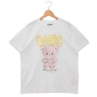 GANNI/ガニー GANNI Tシャツ カットソー クマ プリントTシャツ ホワイト レディース GANNI T4289 151/508326336