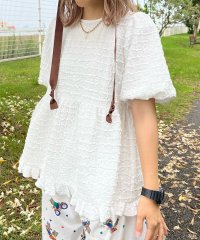 JUNOAH/ジュノア JUNOAH ふくれジャガードオーバーサイズペプラムブラウス/508327887