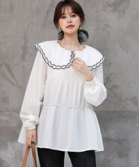 TeddyShop/テディショップ Teddyshop 【UVカット率99％以上】レディース水着 長袖パイピングダブルフリルビッグカラーラッシュガードトップス/508327912