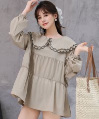 TeddyShop/テディショップ Teddyshop 【UVカット率99％以上】レディース水着 長袖パイピングダブルフリルビッグカラーラッシュガードトップス/508327912