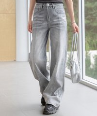 TeddyShop/テディショップ Teddyshop レディース トレンドライクなワイドシルエット。ウォッシュ加工ハイウエストセンターラインデニムパンツ/508327929