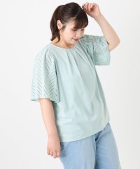 eur3/【大きいサイズ/a.v.v×eur3】リーフレーススリーブトップス/508328029