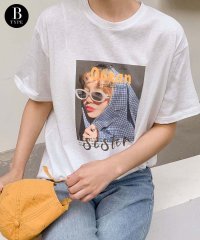 LOWO/ロワ LOWO 綿混シアーグラフィックプリントTシャツ カットソー/508328858