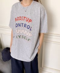 LOWO/ロワ LOWO 綿混英字プリントオーバーサイズTシャツ カットソー/508328859
