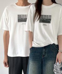 LOWO/ロワ LOWO 【綿100％使用】モノクログラフィックプリントTシャツ カットソー/508328862
