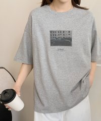 LOWO/ロワ LOWO 【綿100％使用】モノクログラフィックプリントTシャツ カットソー/508328862