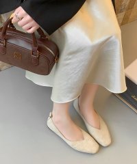 LOWO/ロワ LOWO スクエアトゥ Vカット フラットシューズ バレエシューズ ローヒール パンプス/508328864