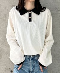 me Jane/ミージェーン me Jane 衿袖配色ポロ衿トップス/508329246