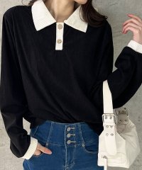 me Jane/ミージェーン me Jane 衿袖配色ポロ衿トップス/508329246