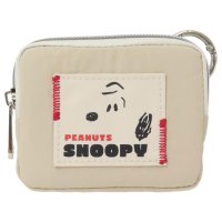 cinemacollection/シネマコレクション cinemacollection スヌーピー ミニポーチ カラビナ付きフラットポーチ ワッペン ピーナッツ マリモクラフト 小物入れ キャラ/508329291