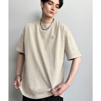 Classical Elf/クラシカルエルフ Classical Elf 「イマドキな、古着感。」袖ポケット付きピグメント加工刺繍入りTシャツ/508329312