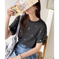 Classical Elf/クラシカルエルフ Classical Elf 《JaVaジャバコラボ》春夏のカジュアルに、大人の“可愛い”をプラス。ミニハート刺繍Tシャツ（半袖）/508329322
