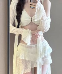 MAGASIN DE MODE Chou Chou/マガジンデモードシュシュ MAGASIN DE MODE Chou Chou シアーカーディガン＋ショートパンツ付き 4点セット 水着 スイムウェア KNF12/508329368