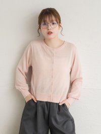 RETRO GIRL/レトロガール RETRO GIRL クルーネックチビ釦カーデ/508329557
