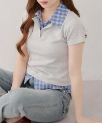 NICE CLAUP/OLIVE des OLIVE OUTLET/【@re.__mi23セレクト】フェイクシャツレイヤードトップス/508329936