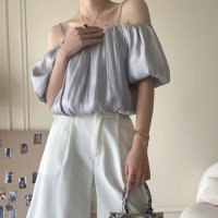 Forcement/フォースメント Forcement 上品なオフショルパフスリーブ半袖トップス/508329977
