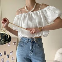 Forcement/フォースメント Forcement 上品なオフショルパフスリーブ半袖トップス/508329977
