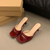 Forcement/フォースメント Forcement 大人かわいいリボンモチーフスクエアトゥミュールサンダル/508329981