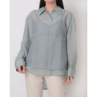 LOEUVRE/ルエブル LOEUVRE Creased Shirt+See－through Bustier Top Set － 00/508330046