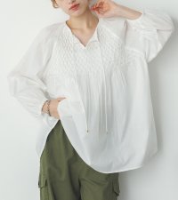 Noia/ノイア Noia スモッキング ブラウス/508330127