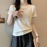 shoppinggo/ショッピングゴー shoppinggo 夏服Tシャツ トップス レディース 半袖 クルーネック ショート丈 tシャツ半袖 カラー 無地 シンプル カットソーカジ/508331111
