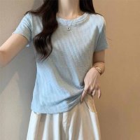 shoppinggo/ショッピングゴー shoppinggo 夏服Tシャツ トップス レディース 半袖 クルーネック ショート丈 tシャツ半袖 カラー 無地 シンプル カットソーカジ/508331111