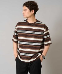 a.v.v (MEN)/【接触冷感/毛玉になりにくい】マルチボーダーワイドシルエットカットソー/508223997