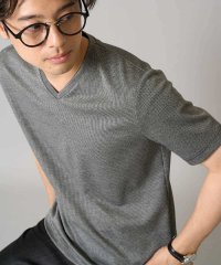a.v.v (MEN)/【イージーケア/接触冷感】千鳥柄ジャカードＶネックカットソー〈SMART SERIES〉通勤　ビジネス　ジャケット/508271382