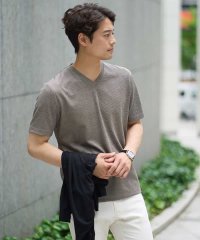 a.v.v (MEN)/【イージーケア/接触冷感】千鳥柄ジャカードＶネックカットソー〈SMART SERIES〉通勤　ビジネス　ジャケット/508271382