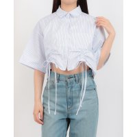 STYLEBLOCK/スタイルブロック STYLEBLOCK 先染めストライプハーフスリーブドロストクロップドシャツ/508275186
