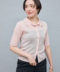 NOLLEY’S sophi/《手洗い可能》ワイドリブシアーポロ衿カーディガン/508296514