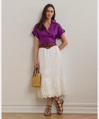 LAUREN RALPH LAUREN/アイレット コットン ブロードクロス ミディ スカート/508320591